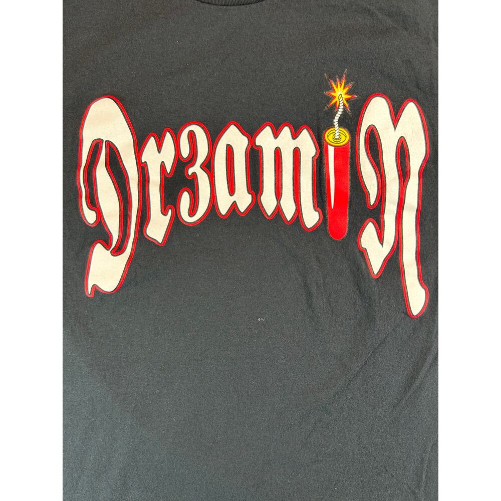 Dreamin Graphic T Shirt Black Streetwear Bomb Logo Adult Medium Goth Tee - Picture 3 of 6